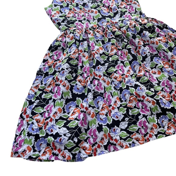 Necessary Objects Women’s Small Pink Orange Floral Sleeveless A-line Flare Dress - Picture 9 of 16